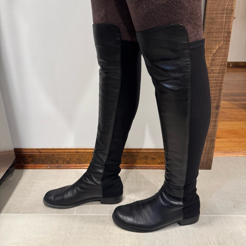 Stuart Weitzman Black Nappa 5050 Boot - Picture 6 of 14